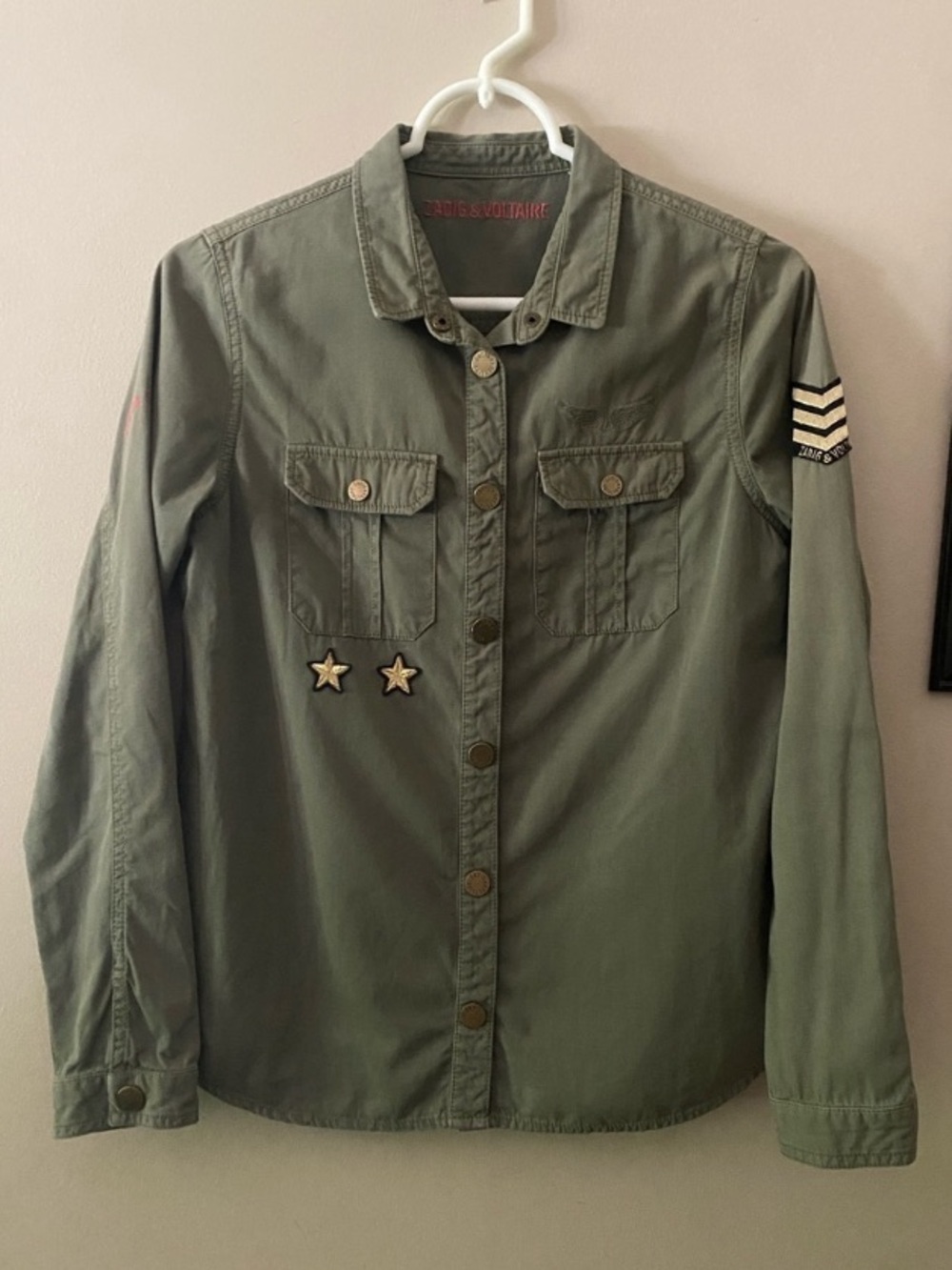 Zadig & Voltaire Bonnie military-style Military Patch Button-Up Shirt